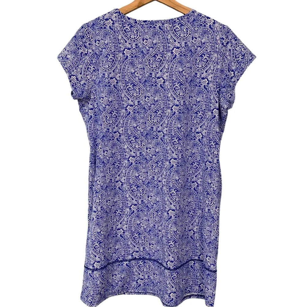Lands End Swim Dress Paisley Beach Blue UV Protection Women’s Size Medium Petite - Picture 12 of 13